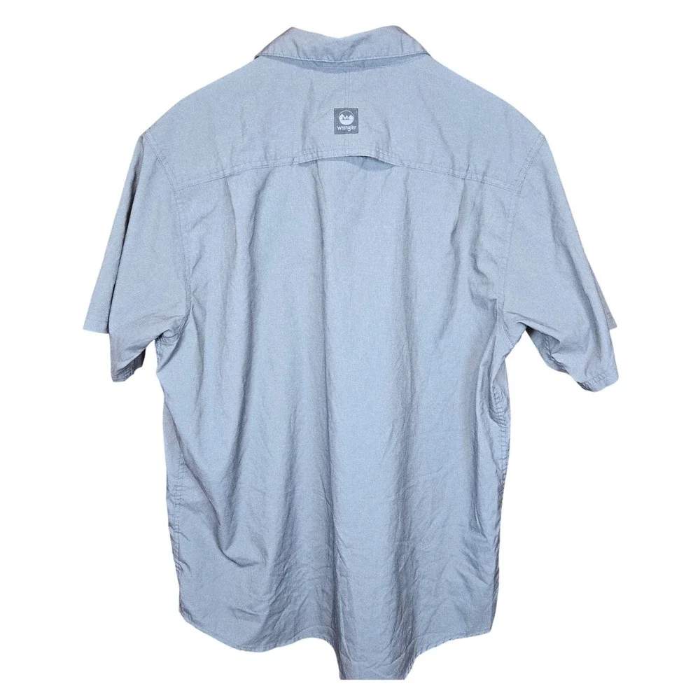 Wrangler Outdoor Series Men's Regular Fit Short Sleeve Button‎ Up XLarge Gray
